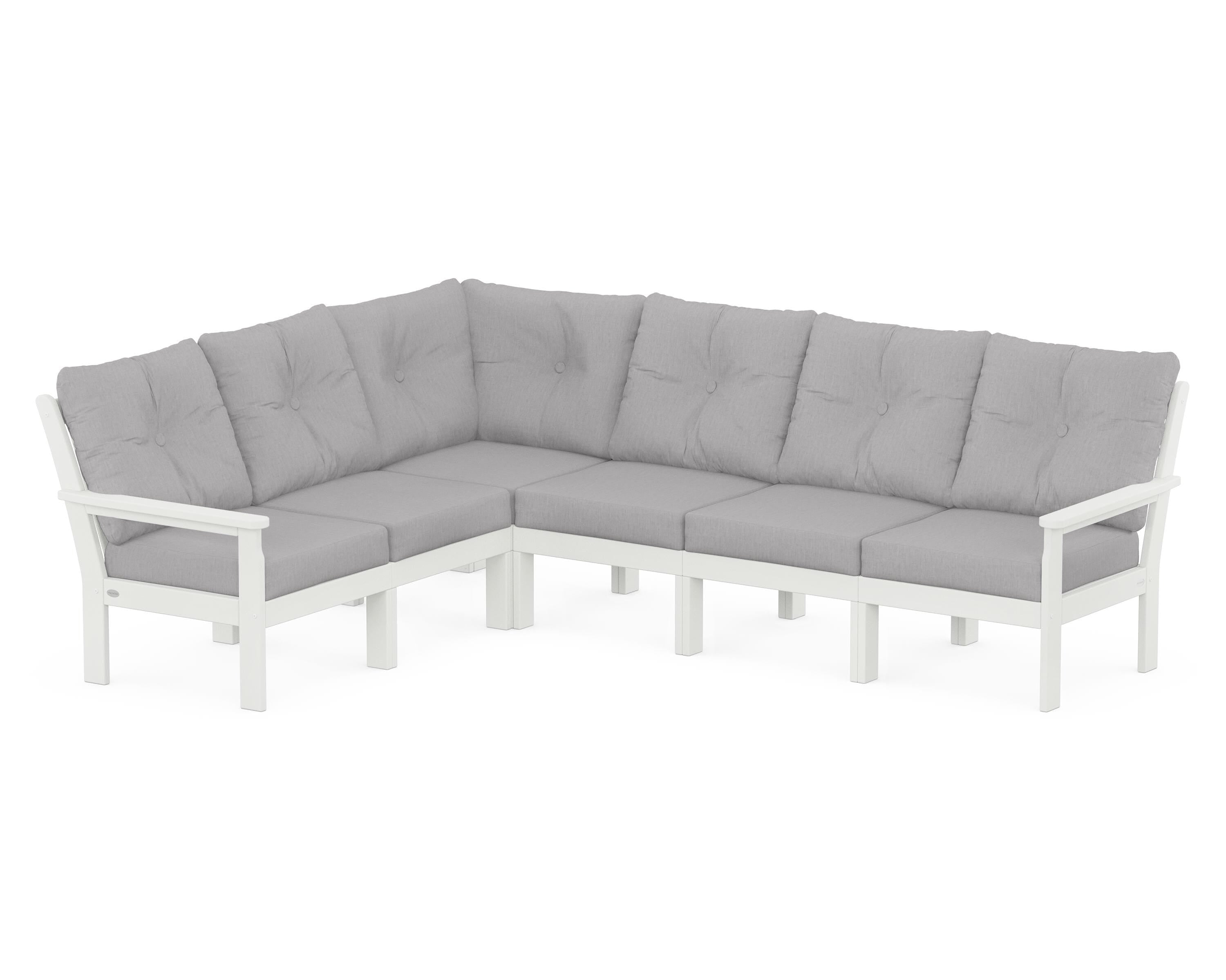 POLYWOOD® Vineyard 6-Piece Sectional in Vintage White / Granite