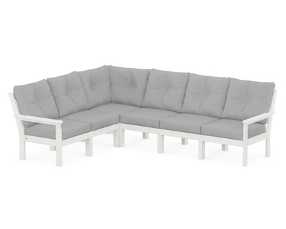 POLYWOOD® Vineyard 6-Piece Sectional in Vintage White / Granite
