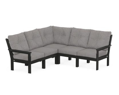 POLYWOOD® Vineyard 5-Piece Sectional in Black / Grey Mist