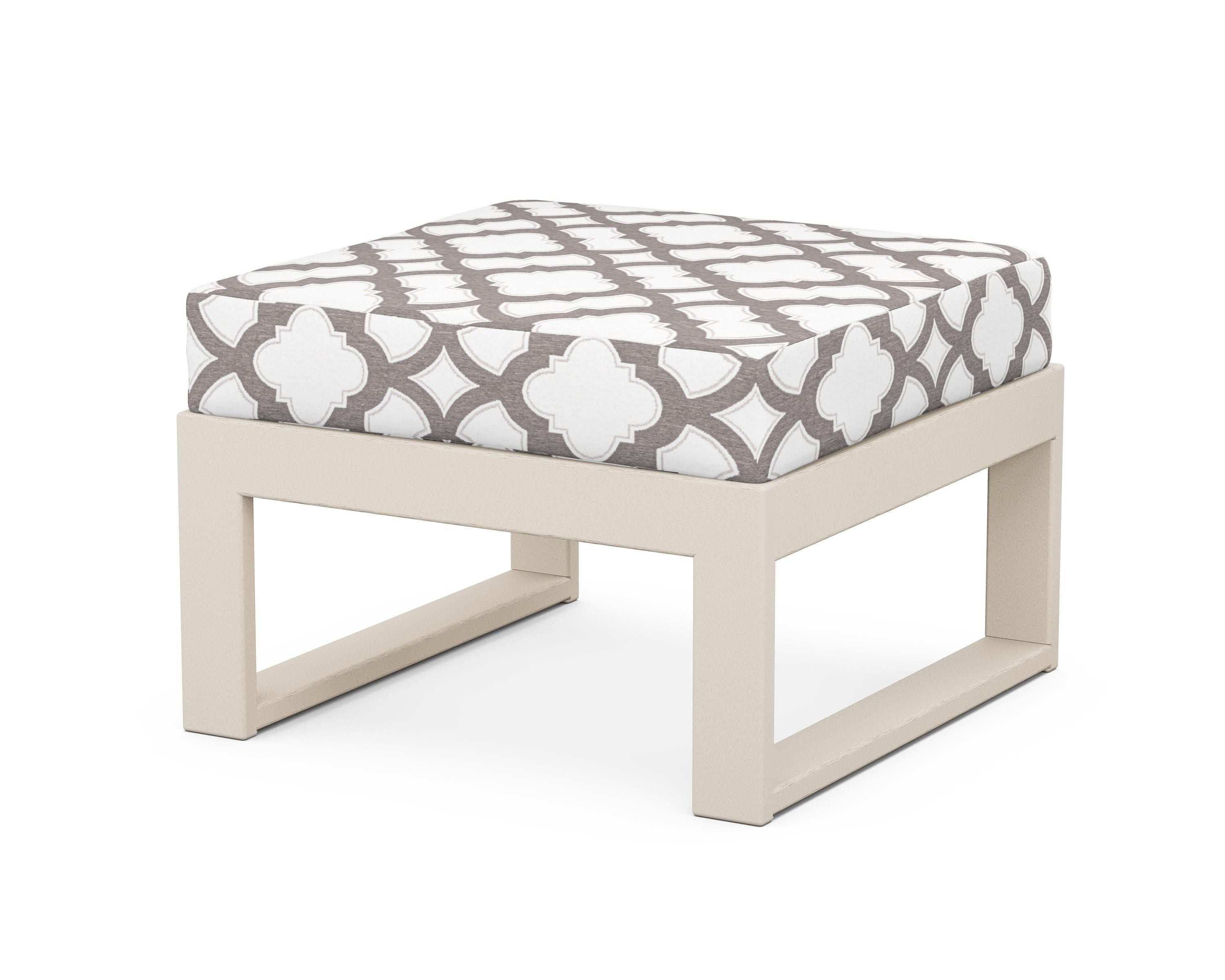 Unbranded Modular Ottoman - Modern in Sand / Trellis Grey Mist