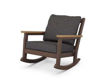 POLYWOOD® Chippendale Deep Seating Rocking Chair in Mahogany / Natural / Ash Charcoal