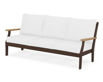 POLYWOOD® Braxton Deep Seating Sofa in Mahogany / Natural / Natural