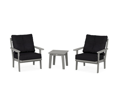 POLYWOOD® Mission 3-Piece Deep Seating Set in Slate Grey / Midnight Linen