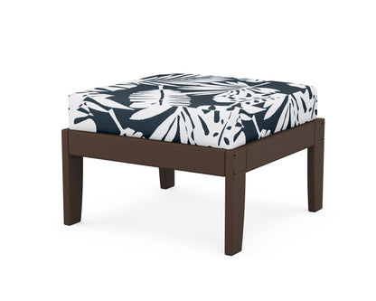 Unbranded Modular Ottoman - Classic in Mahogany / Leaf Marine Indigo