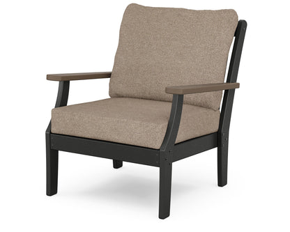 POLYWOOD® Braxton Deep Seating Chair in Black / Kona / Spiced Burlap