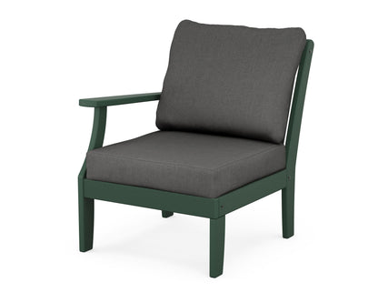 POLYWOOD® Braxton Modular Left Arm Chair in Green / Spectrum Carbon