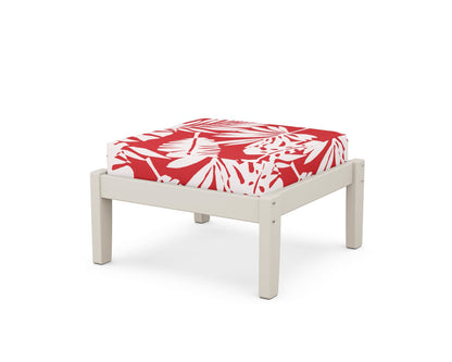 Unbranded Deep Seating Ottoman in Sand / Leaf Crimson