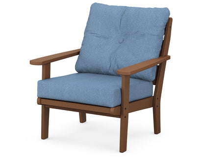 POLYWOOD® Lakeside Deep Seating Chair in Teak / Sky Blue
