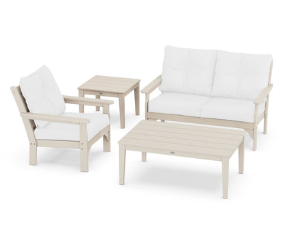 POLYWOOD® Vineyard 4-Piece Deep Seating Set in Sand / Natural