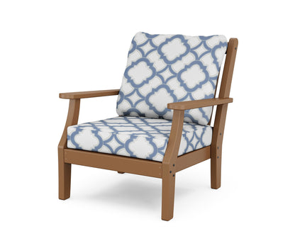 Country Living Wovendale Deep Seating Chair in Teak / Trellis Sky Blue