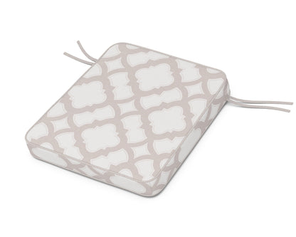 Martha Stewart by POLYWOOD® Chinoiserie Rocker Seat Cushion in Trellis Dune Burlap