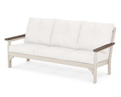 POLYWOOD® Vineyard Deep Seating Sofa in Sand / Kona / Natural Linen