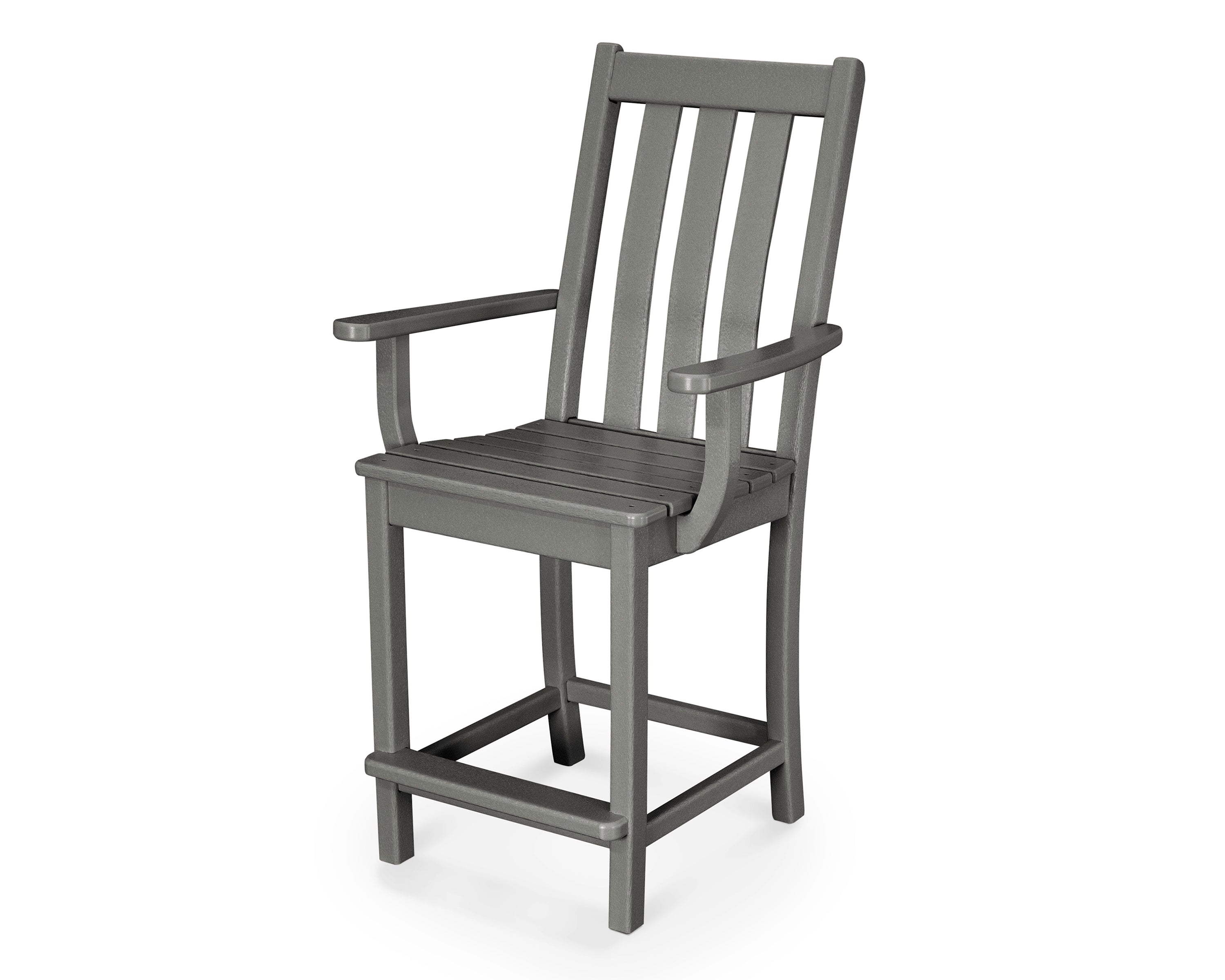 POLYWOOD® Vineyard Counter Arm Chair in Slate Grey