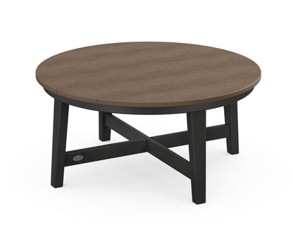 POLYWOOD® Newport 36" Round Coffee Table in Black / Kona
