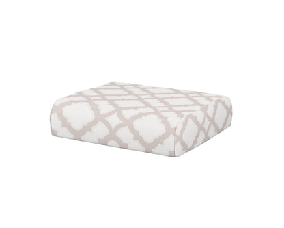 POLYWOOD® Club Ottoman Cushion in Trellis Dune Burlap