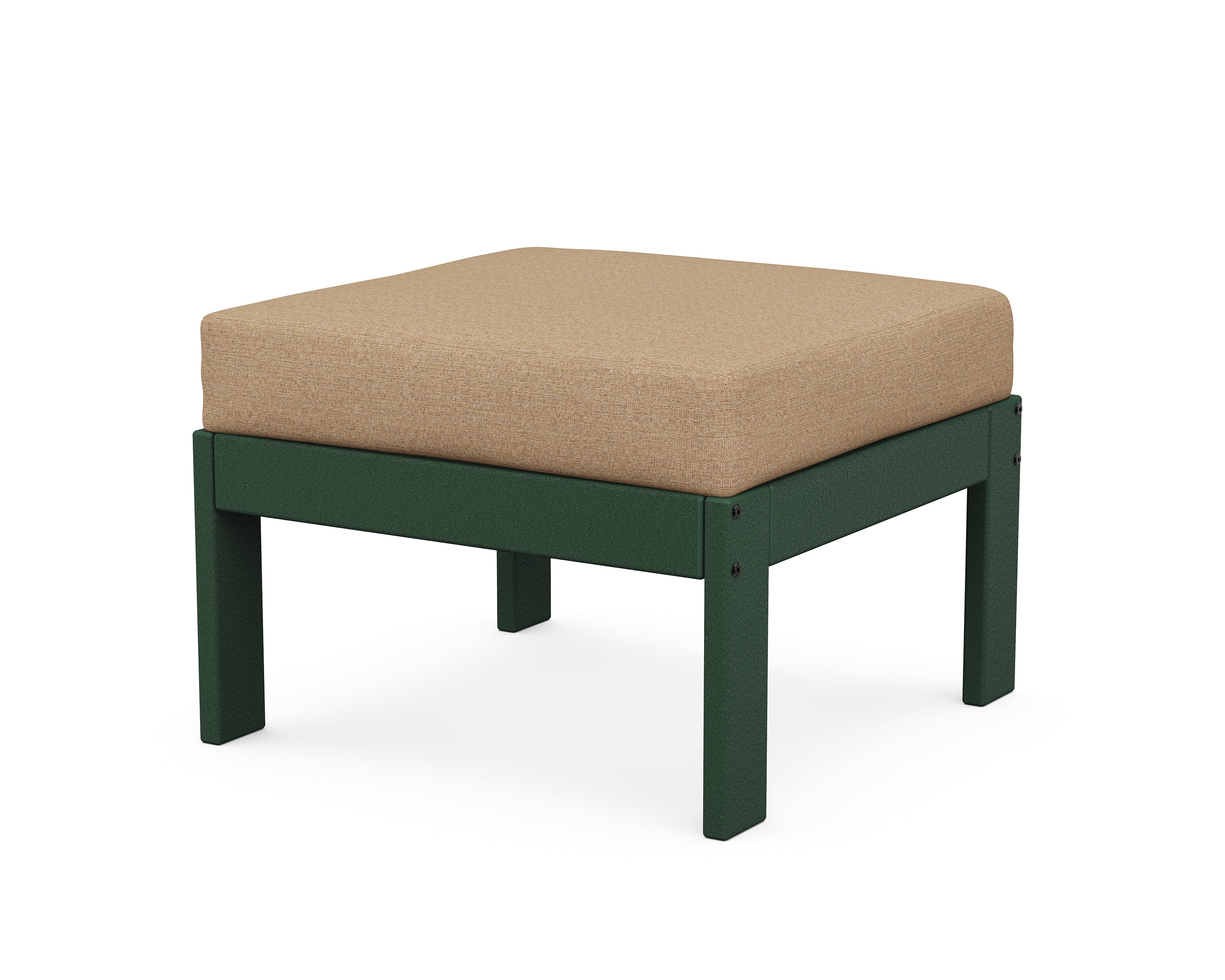 POLYWOOD® Vineyard Modular Ottoman in Green / Sesame