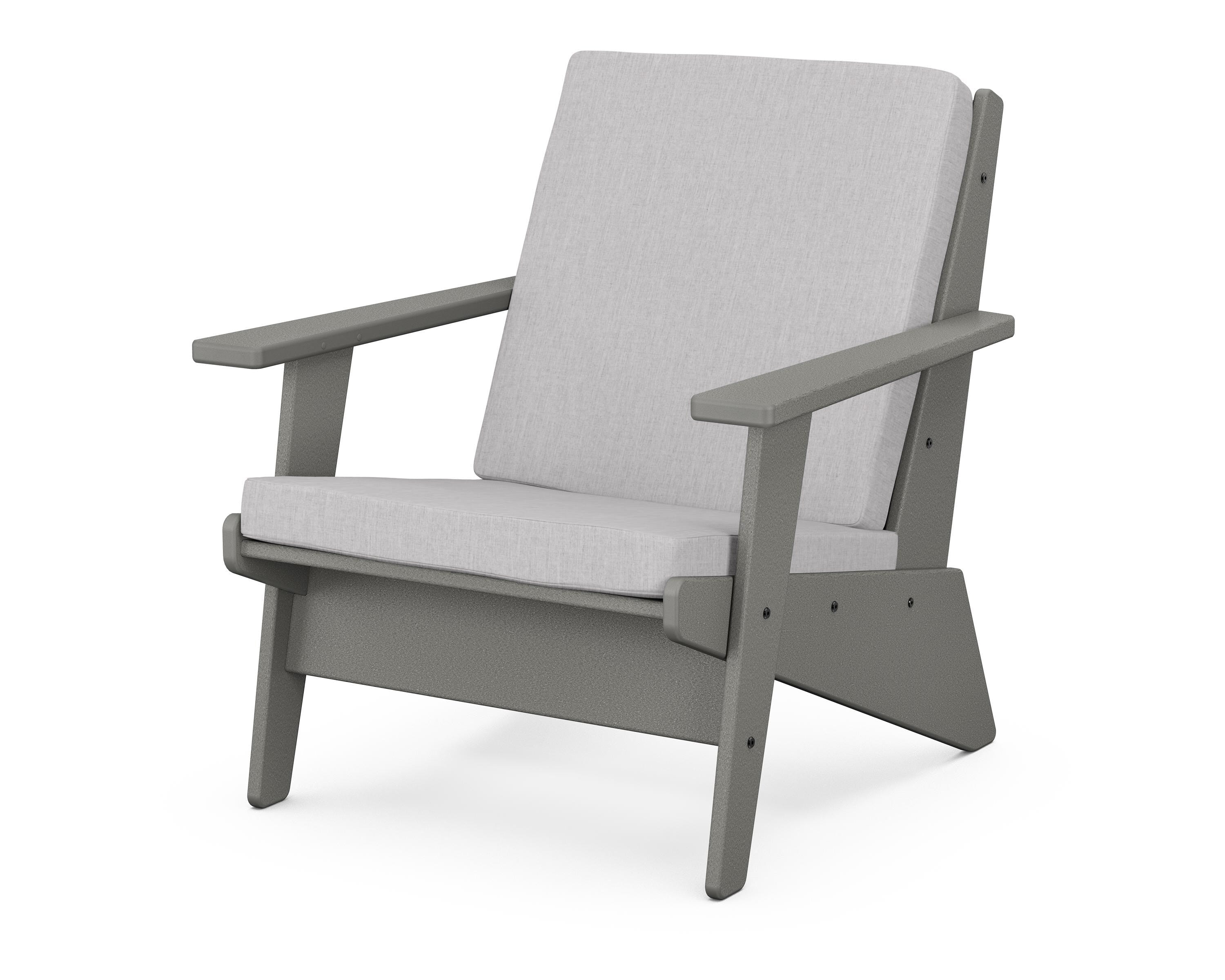 POLYWOOD® Riviera Modern Lounge Chair in Slate Grey / Granite