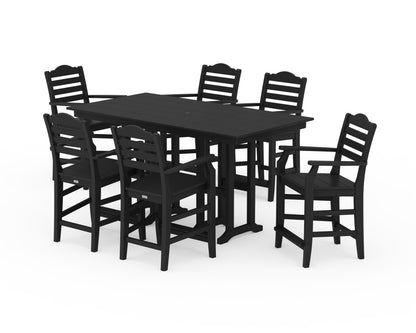 Draper James™ by  POLYWOOD® Savannah Arm Chair 7-Piece Farmhouse Counter Set in Black