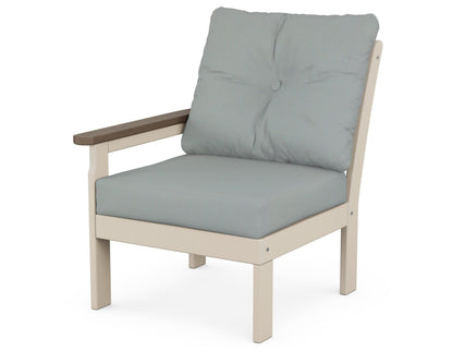 POLYWOOD® Vineyard Modular Left Arm Chair in Sand / Kona / Spa