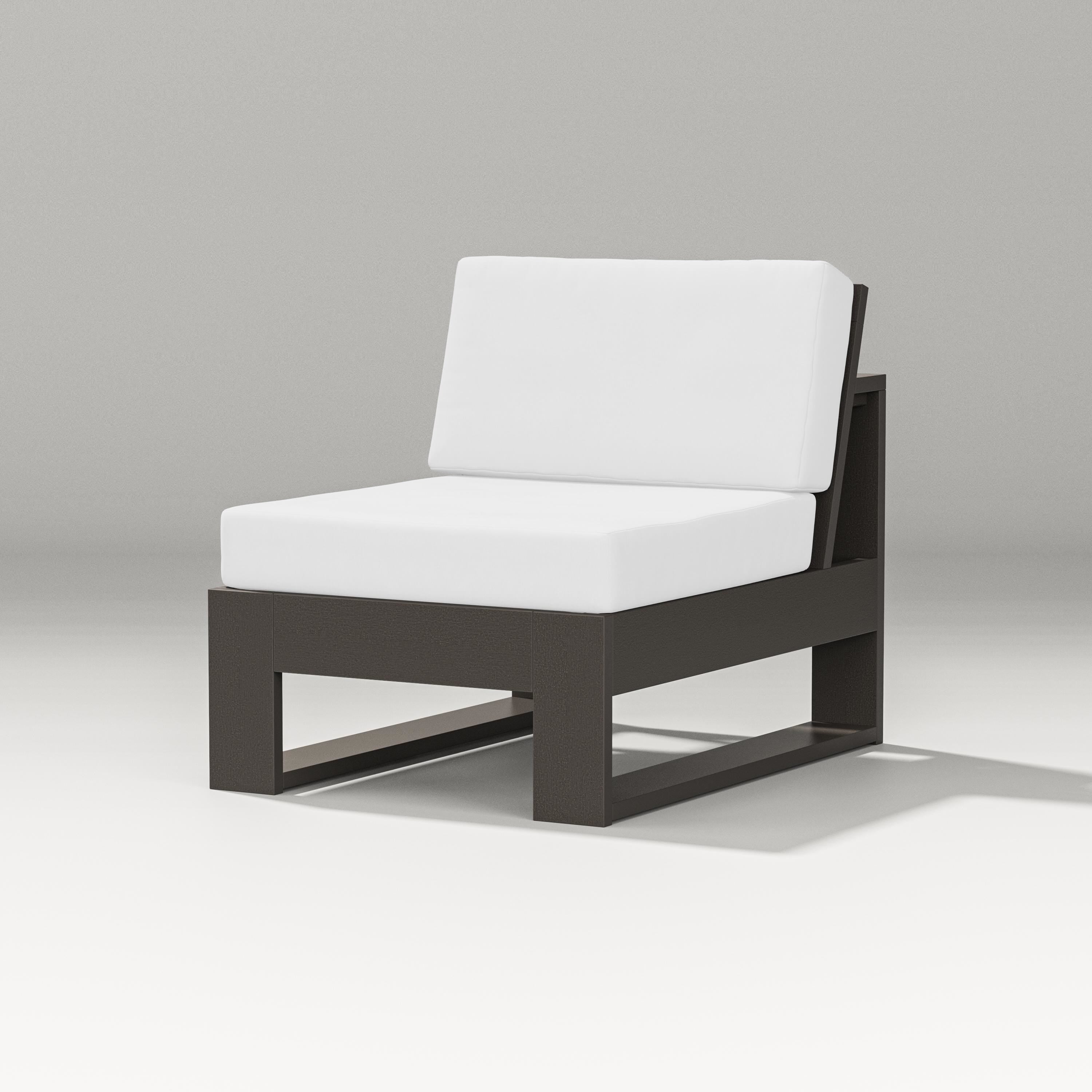 PW Designer Series Latitude Modular Armless Chair in Vintage Coffee / Natural