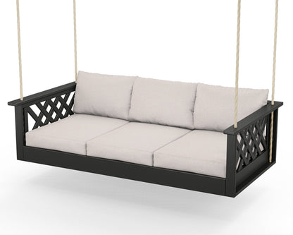 Country Living Wovendale Daybed Swing in Black / Dune Burlap