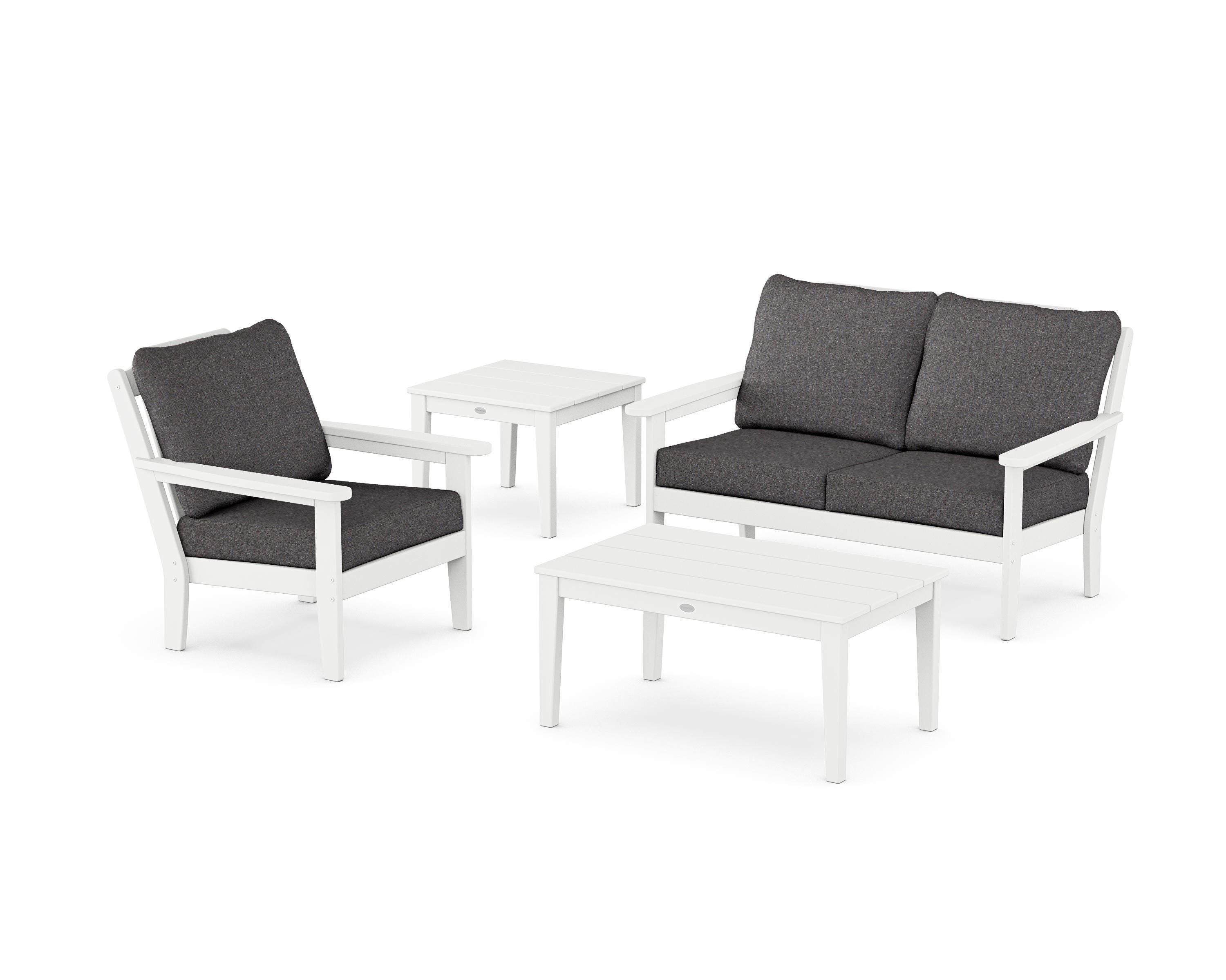 Country Living Wovendale 4-Piece Deep Seating Set in White / Ash Charcoal