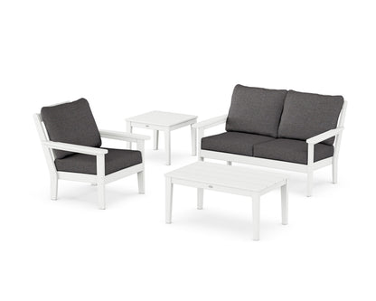 Country Living Wovendale 4-Piece Deep Seating Set in White / Ash Charcoal