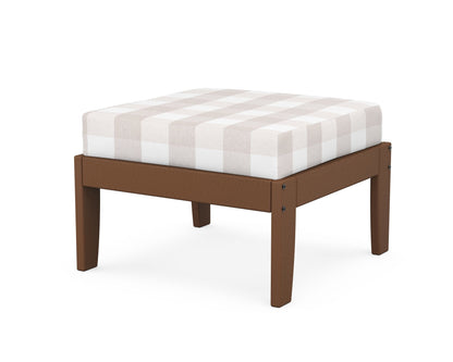 Unbranded Modular Ottoman - Classic in Teak / Buffalo Plaid Dune Burlap