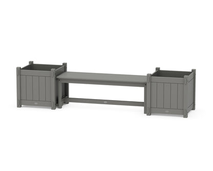 POLYWOOD® 48" Vineyard Straight Planter Bench Set - Large in Slate Grey