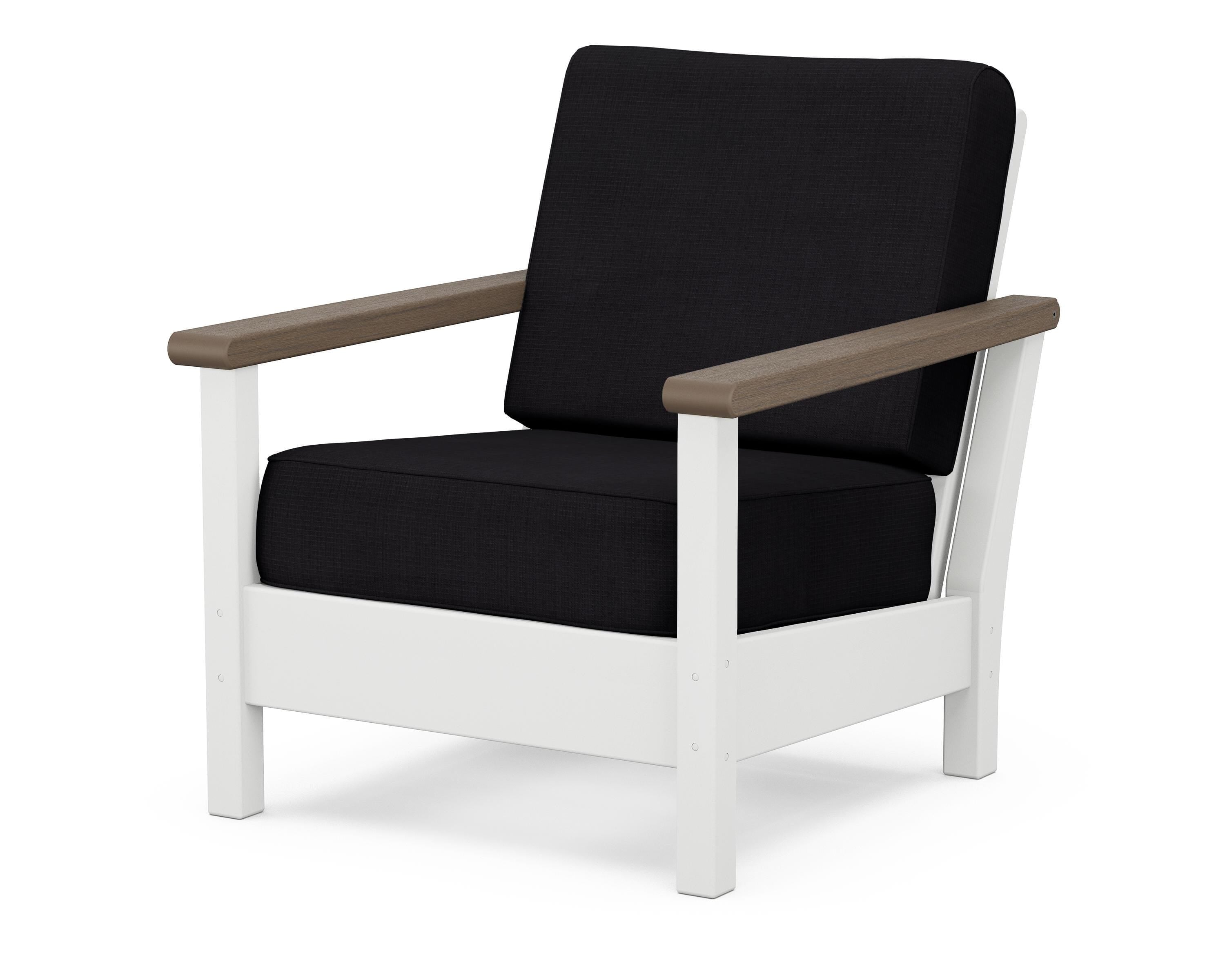 POLYWOOD® Harbour Deep Seating Chair in White / Kona / Midnight Linen