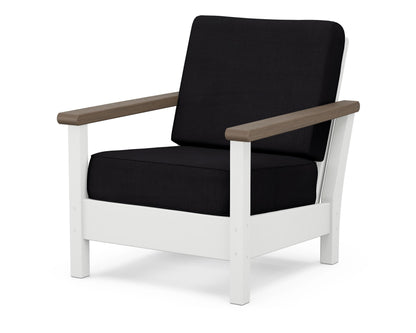 POLYWOOD® Harbour Deep Seating Chair in White / Kona / Midnight Linen