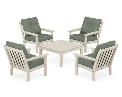 POLYWOOD® Vineyard 5-Piece Deep Seating Conversation Set in Sand / Cast Sage