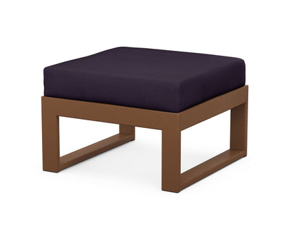 Unbranded Modular Ottoman - Modern in Teak / Navy Linen