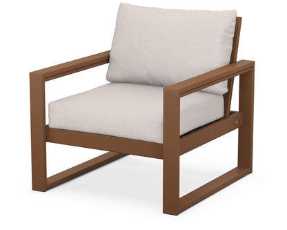 POLYWOOD® EDGE Club Chair in Teak / Dune Burlap