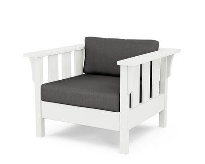 Martha Stewart by POLYWOOD® Acadia Deep Seating Chair in White / Spectrum Carbon