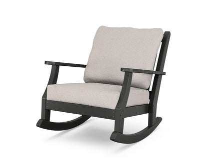 Country Living Wovendale Deep Seating Rocking Chair in Black / Dune Burlap