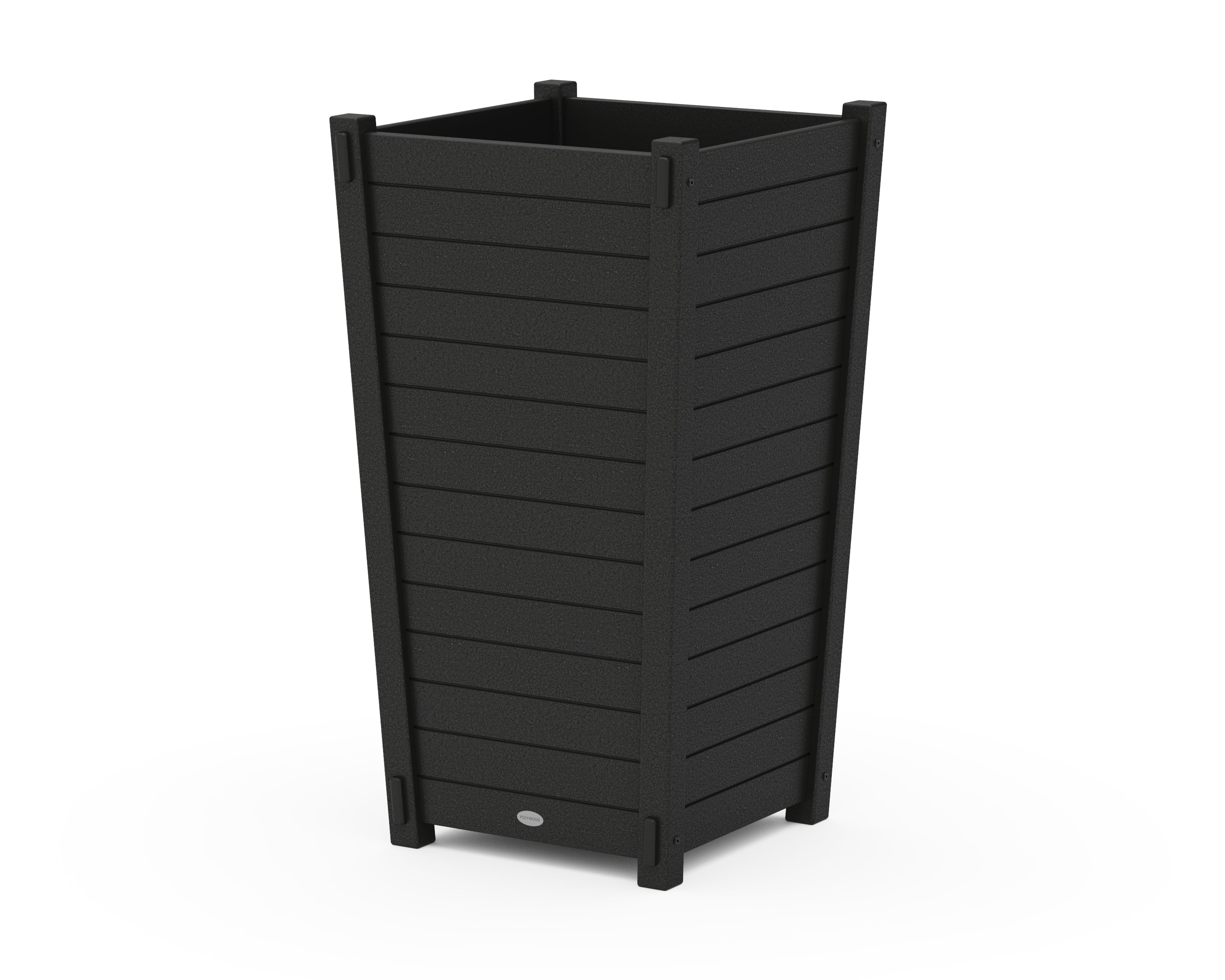 POLYWOOD® Nautical Large Tapered Square Tall Planter Box in Black