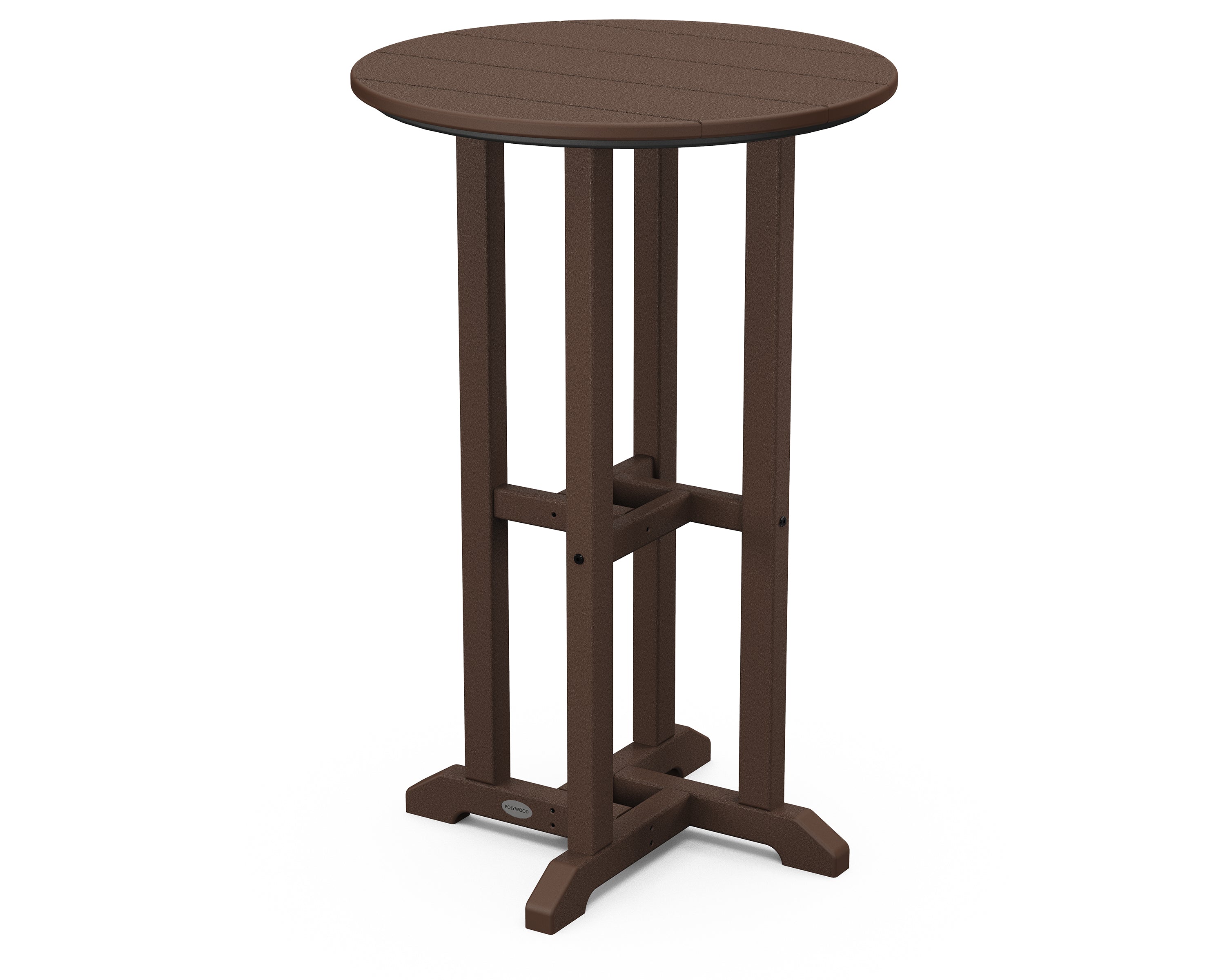 POLYWOOD® 24" Round Farmhouse Counter Bistro Table in Mahogany