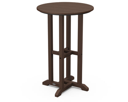 POLYWOOD® 24" Round Farmhouse Counter Bistro Table in Mahogany