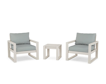 POLYWOOD® EDGE Sectional 3-Piece Deep Seating Set in Sand / Spa
