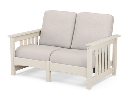 POLYWOOD® Club Mission Loveseat in Sand / Dune Burlap