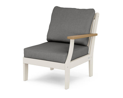 POLYWOOD® Braxton Modular Right Arm Chair in Sand / Natural / Spectrum Carbon