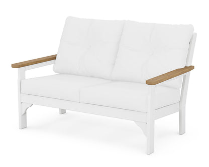 POLYWOOD® Vineyard Deep Seating Loveseat in White / Natural / Natural