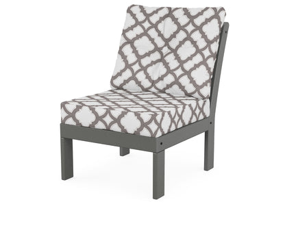 POLYWOOD® Vineyard Modular Armless Chair in Slate Grey / Trellis Grey Mist