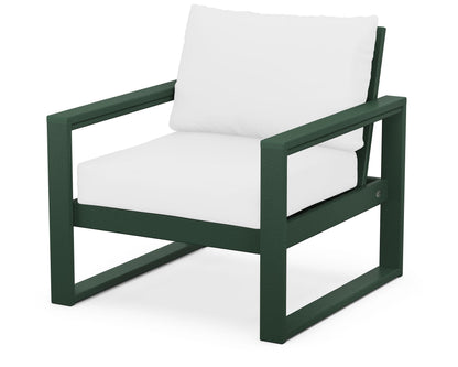 POLYWOOD® EDGE Club Chair in Green / Natural