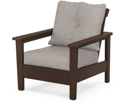 POLYWOOD® Prescott Deep Seating Chair in Mahogany / Weathered Tweed