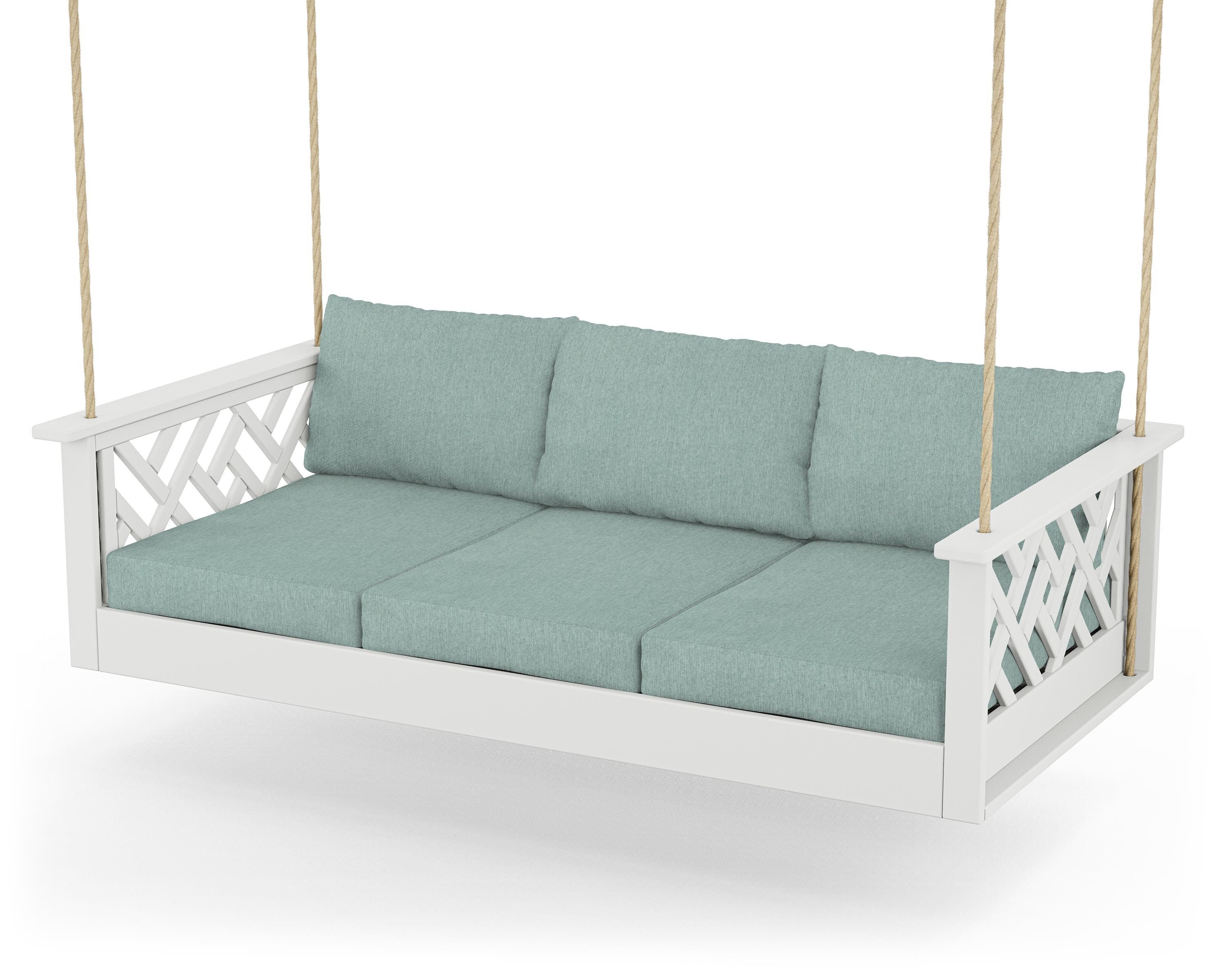 POLYWOOD® Chippendale Daybed Swing in White / Glacier Spa