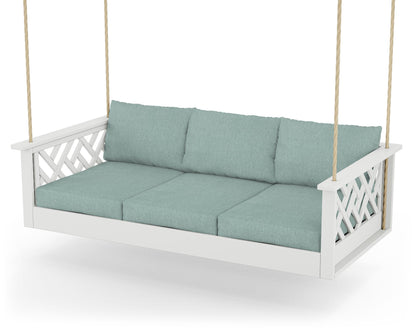 POLYWOOD® Chippendale Daybed Swing in White / Glacier Spa