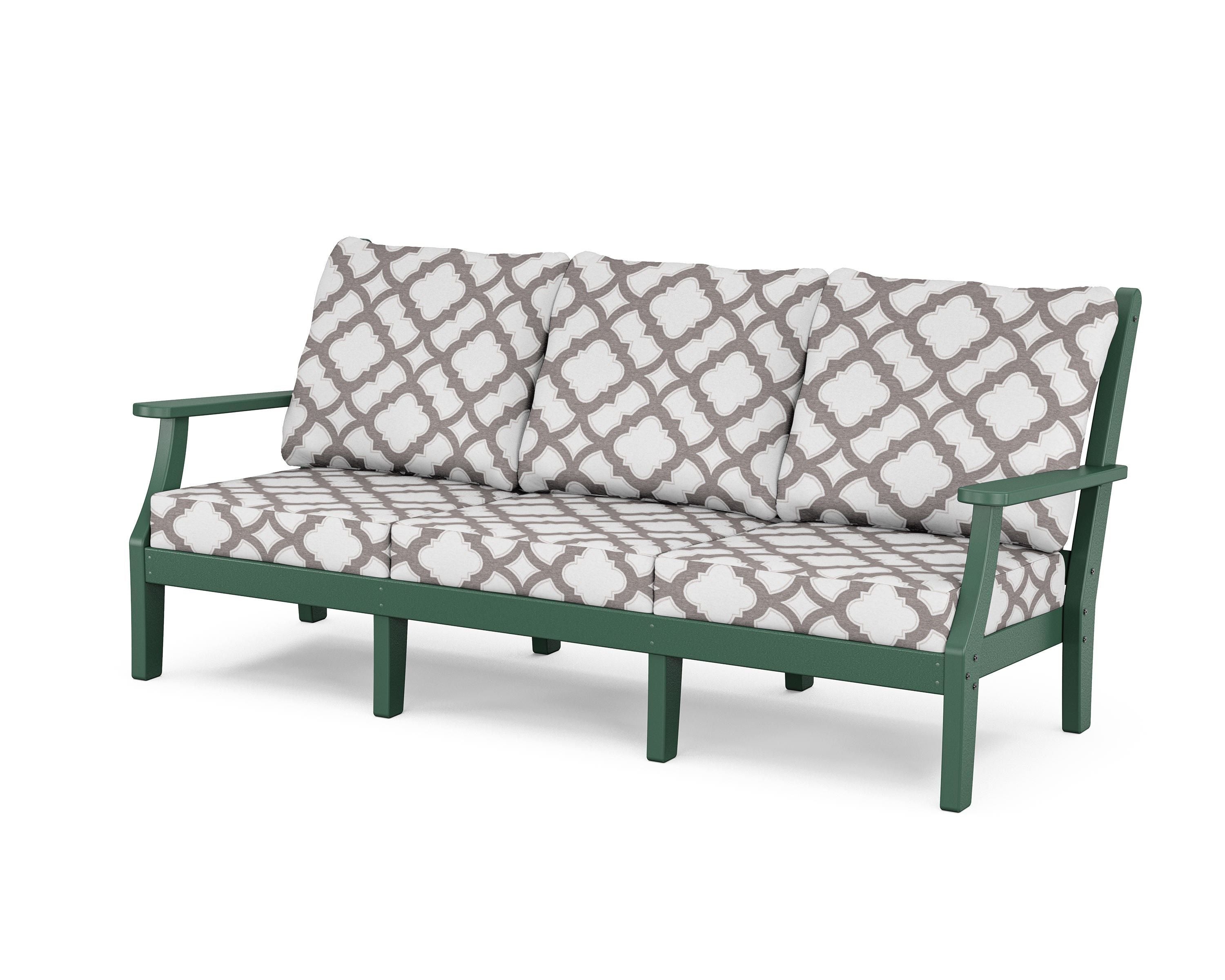 Country Living Wovendale Deep Seating Sofa in Green / Trellis Grey Mist