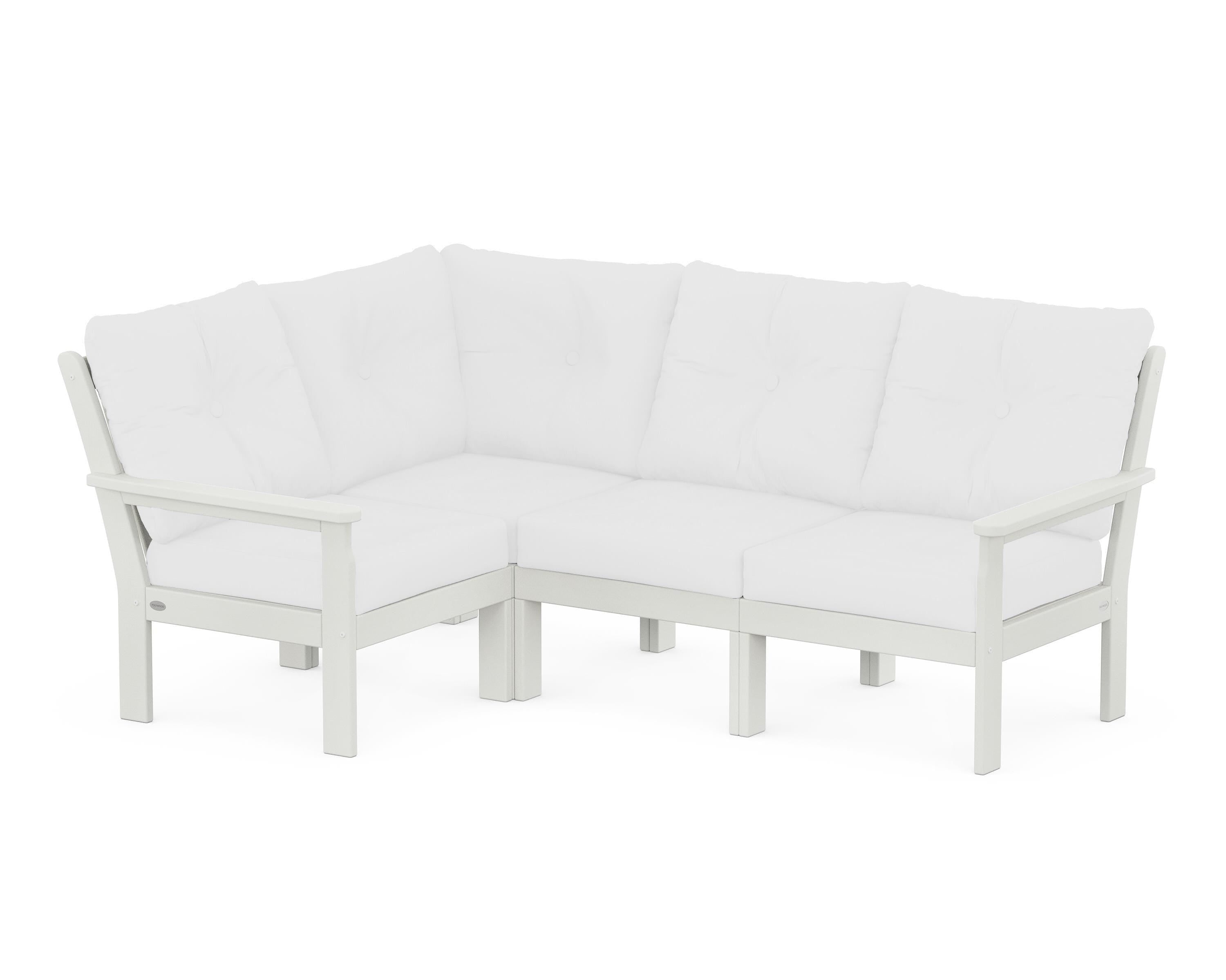 POLYWOOD® Vineyard 4-Piece Sectional in Vintage White / Natural